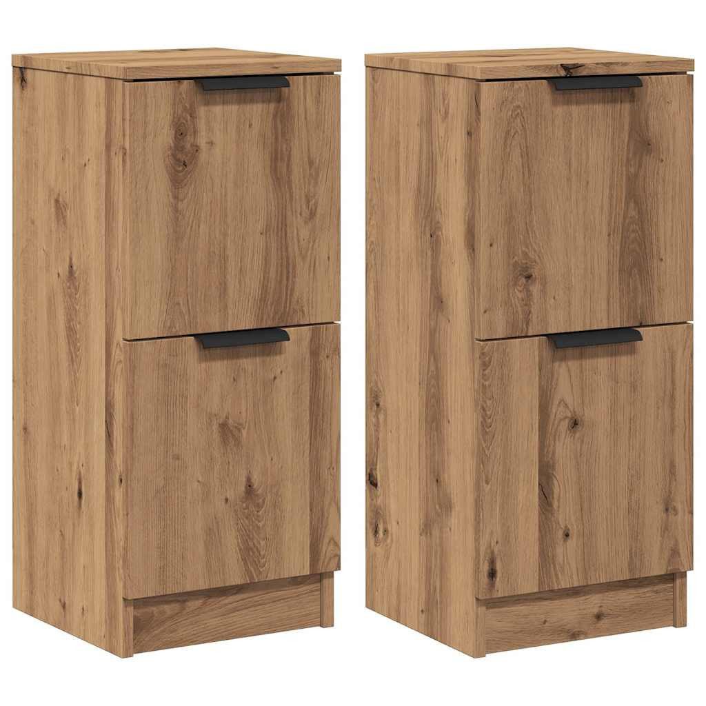 vidaXL Sideboard Sideboards 2 Stk. Artisan-Eiche 30x30x70 cm Holzwerkstoff günstig online kaufen
