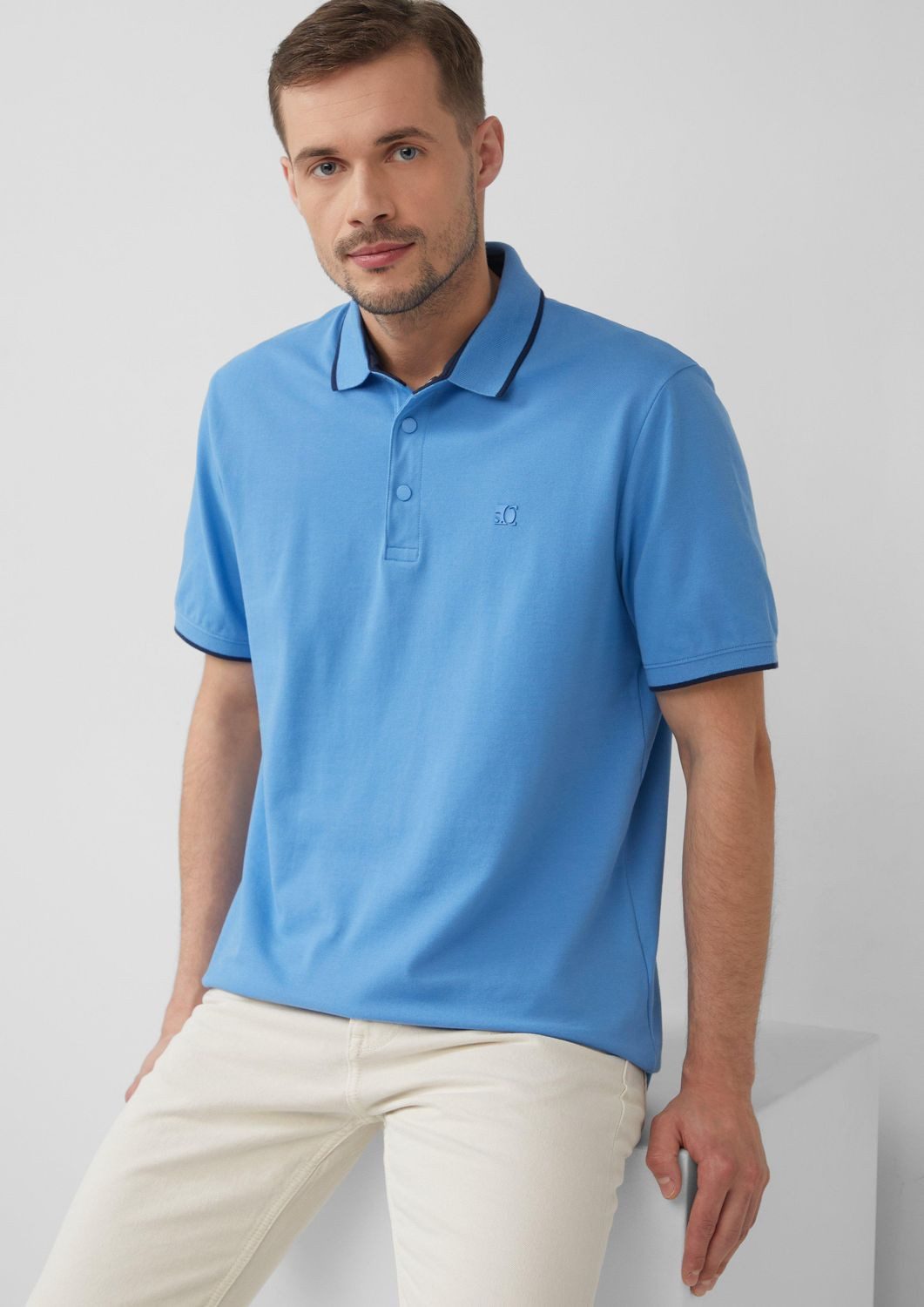 s.Oliver Kurzarmshirt Sportives Piqué-Poloshirt mit Kontrast-Details günstig online kaufen