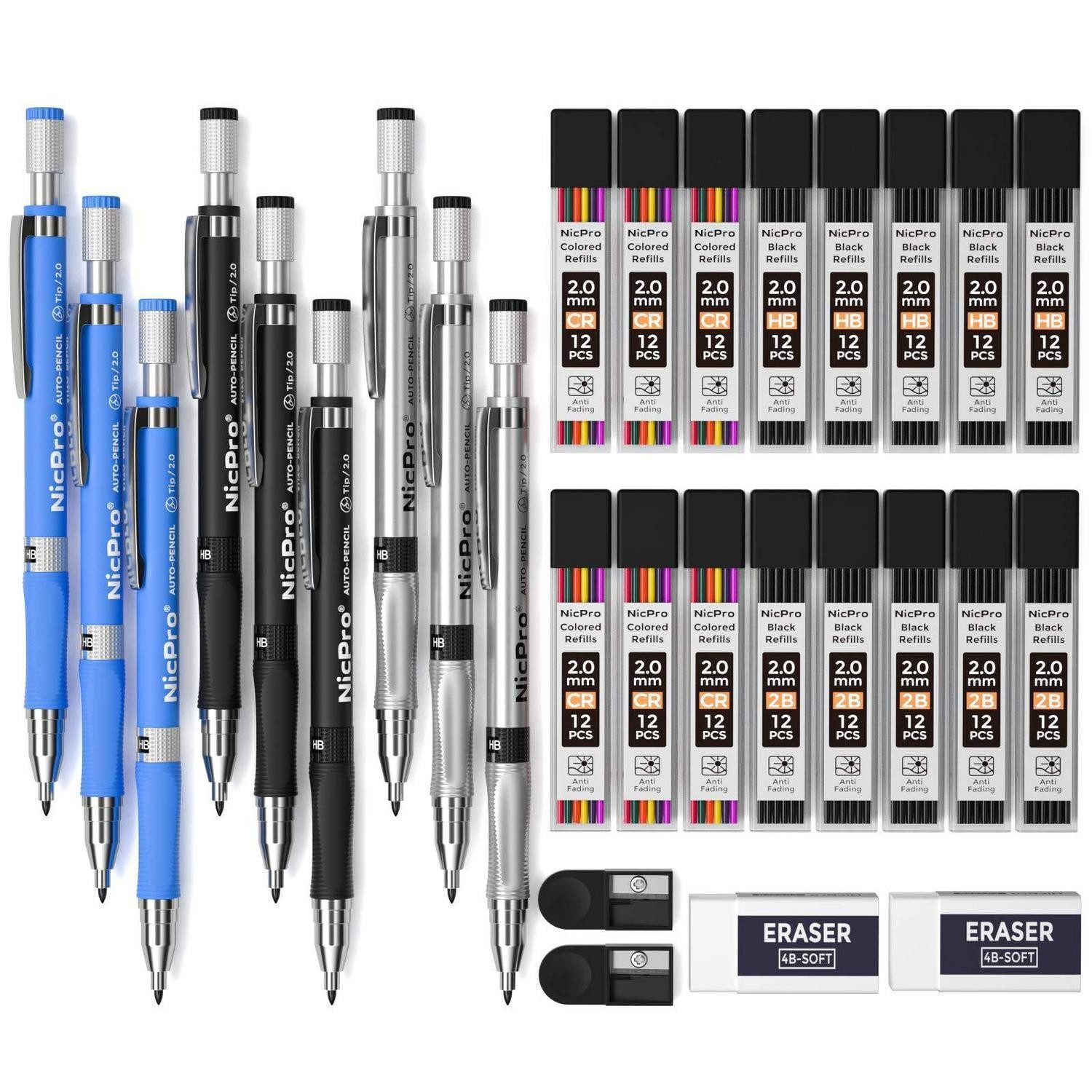 LuxusKollektion Druckbleistift Druckbleistift-Set 2mm 29tlg. Farben/Schwarz