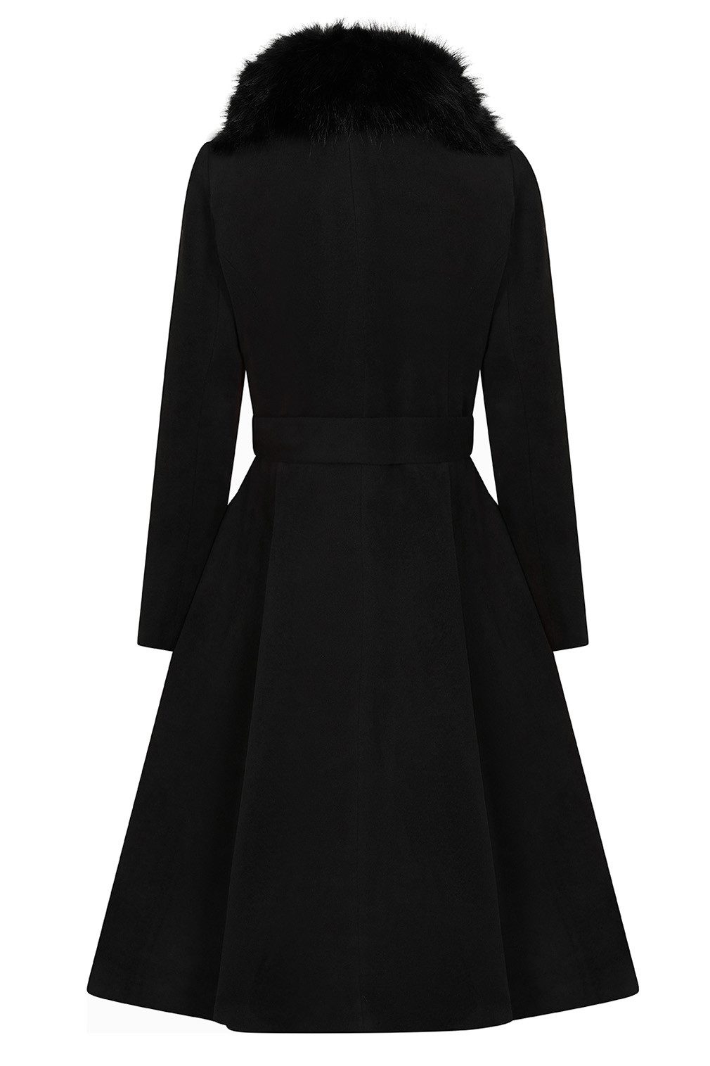Hearts & Roses London Langmantel Matilda Swing Coat Schwarz Rockabilly Retro Vintage