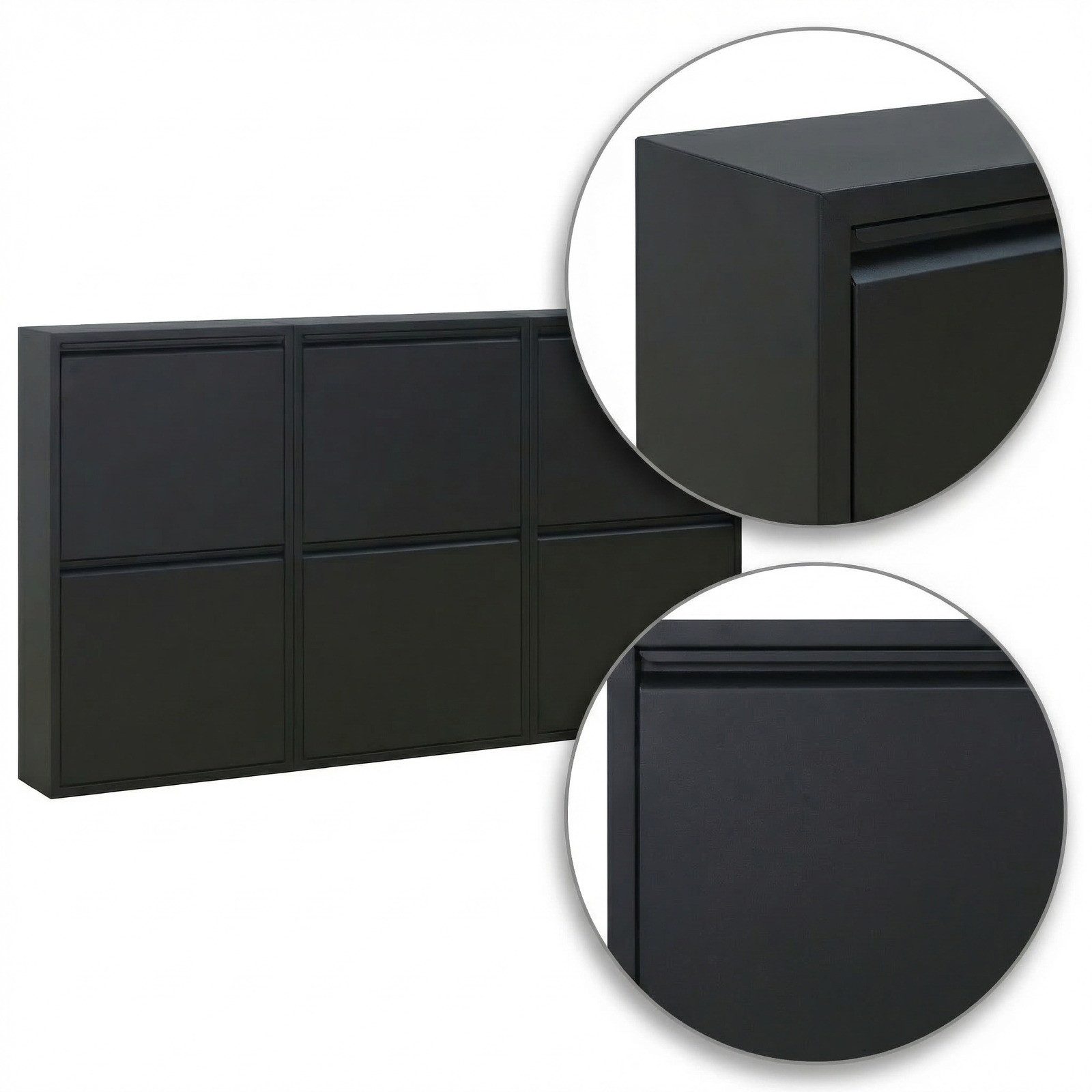 ebuy24 Schuhschrank Pisa Schuhschrank mit 6 Türen. Metall schwarz. Wir