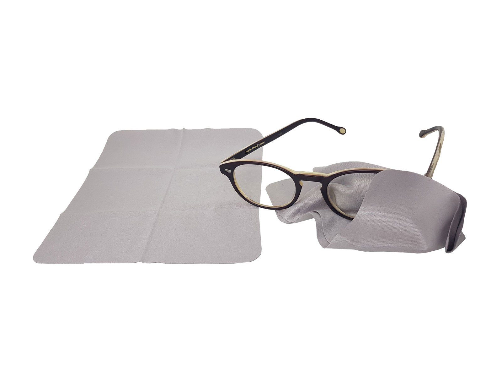 FOOGY Brille, Antibeschlagtuch aus grau, Brillenputztuch Microfaser Antibeschlag