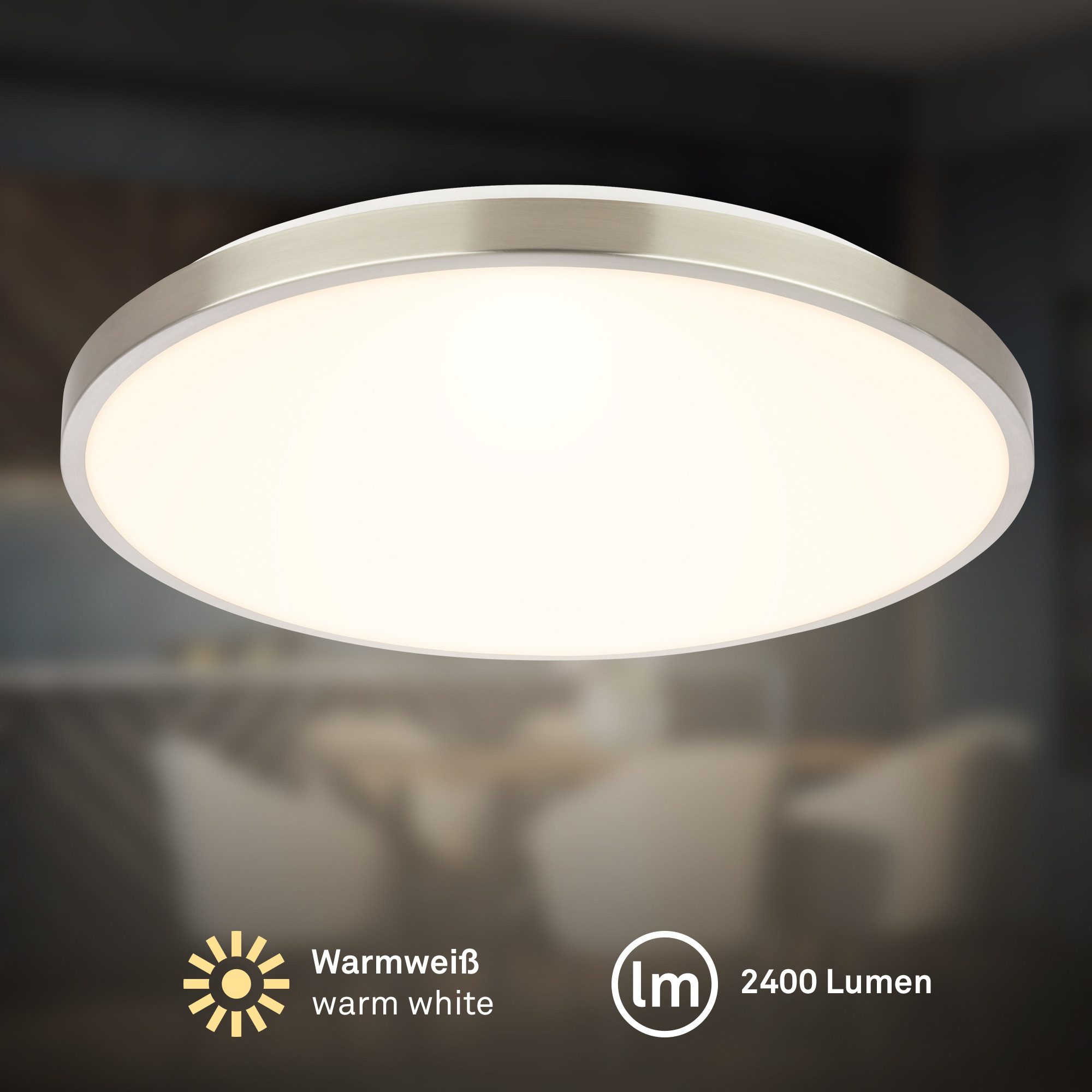 Briloner Leuchten Deckenleuchte FLAME Deckenlampe Aufbauleuchte, Standard (ON/OFF), LED fest integriert