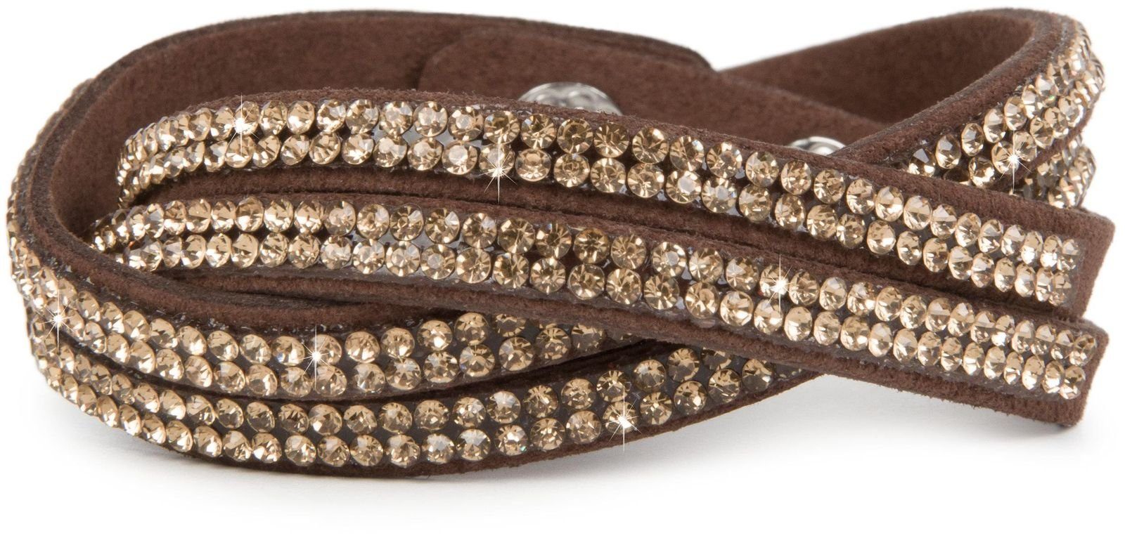 styleBREAKER Wickelarmband Strass Wickelarmband 2x2 Reihig günstig online kaufen