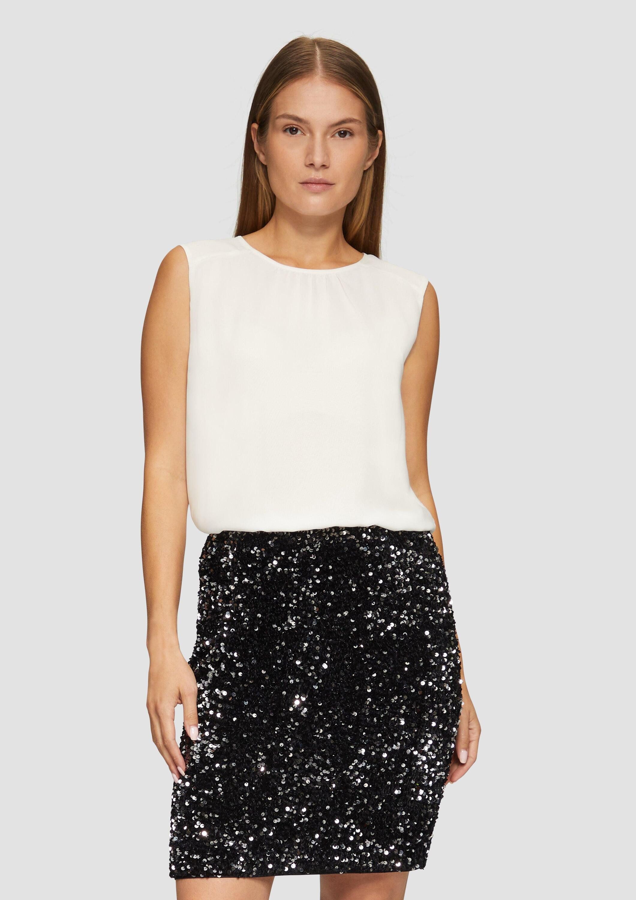 s.Oliver Minirock Rock Kurzer Samtrock mit Paillettenbesatz günstig online kaufen