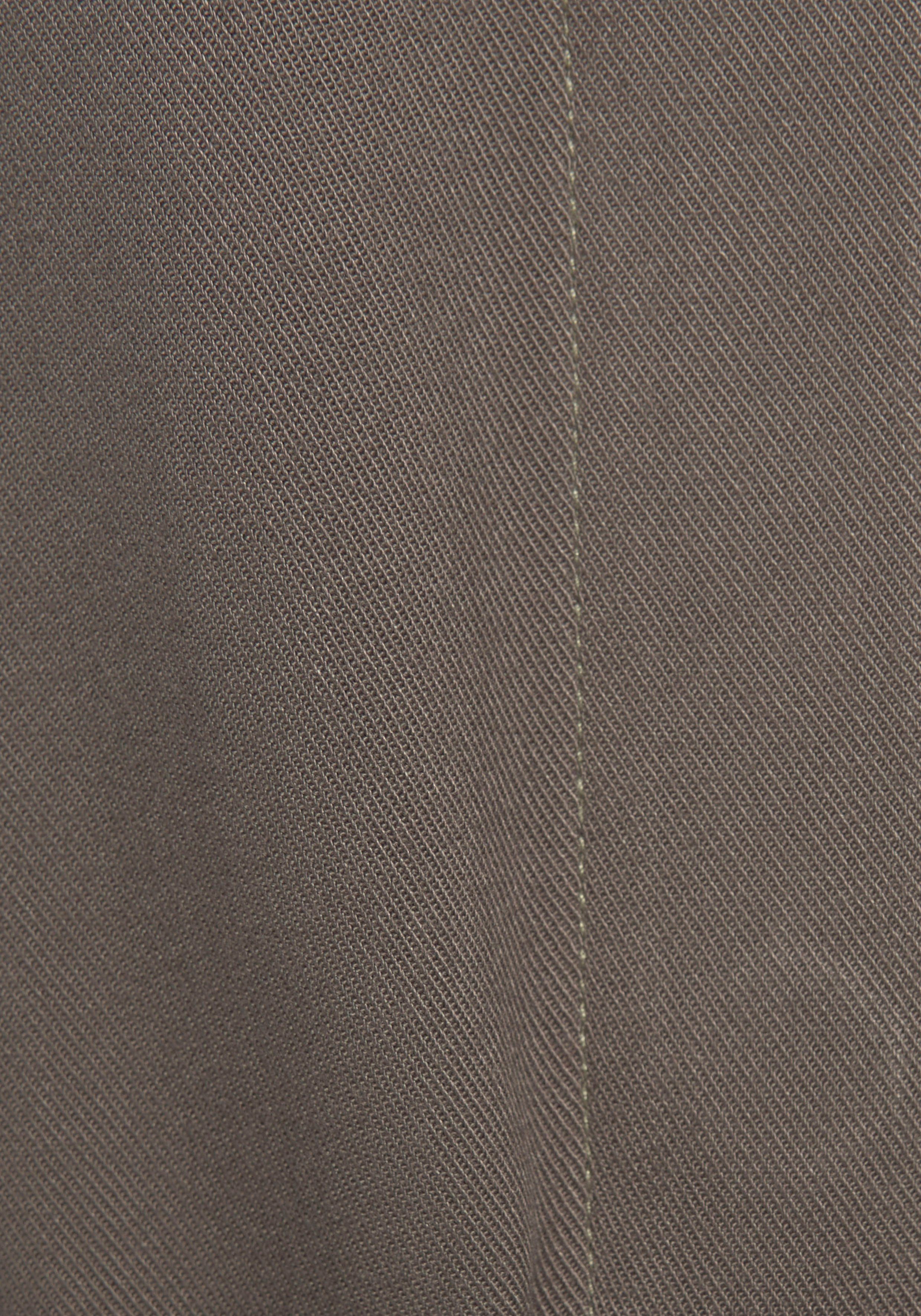 LASCANA Hemdblusenkleid Brusttaschen Bindegürtel) khaki und (mit