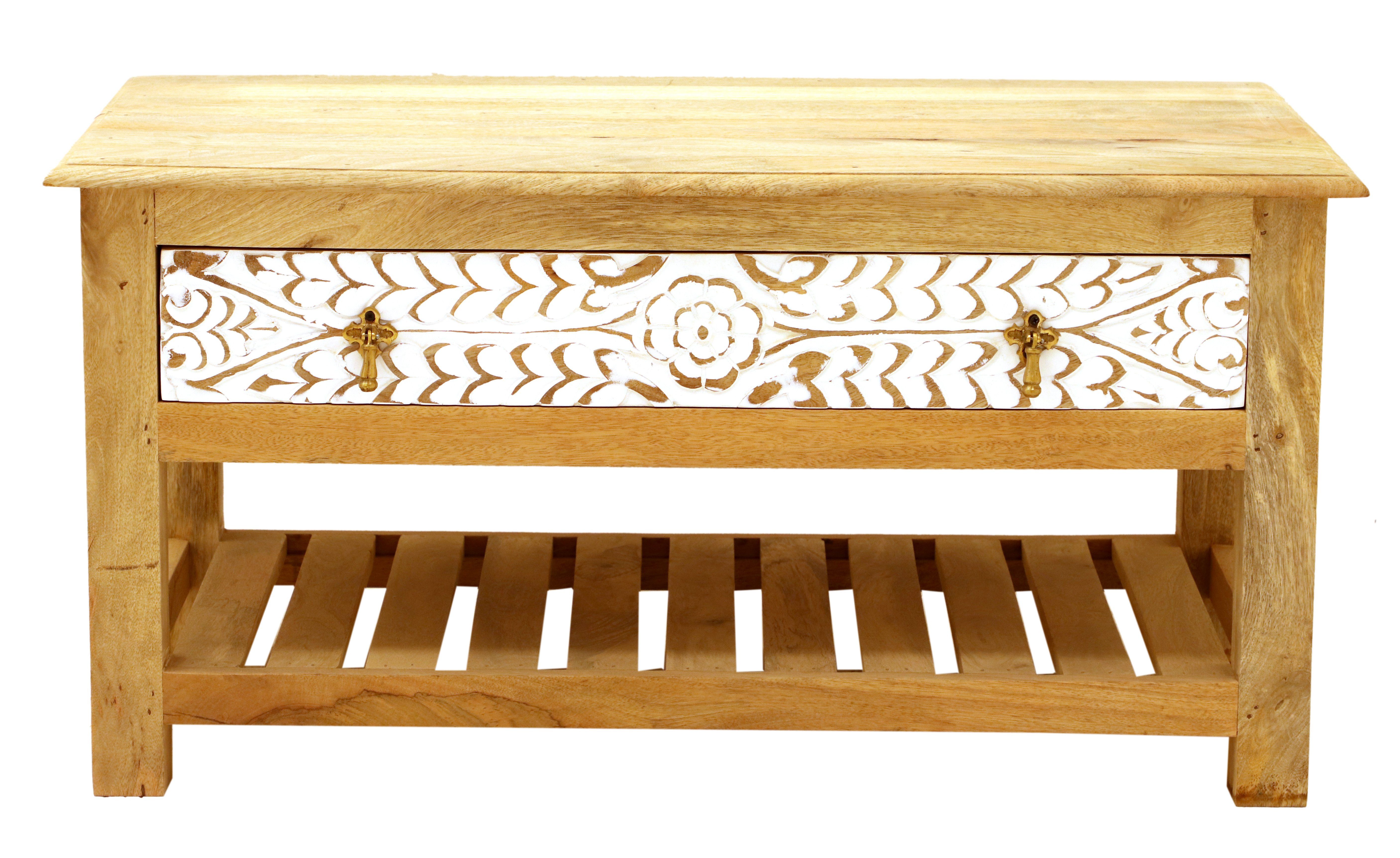 Indischesmoebelhausde Couchtisch Couchtische Sita 90x45x60 aus indischem Mango-Massivholz