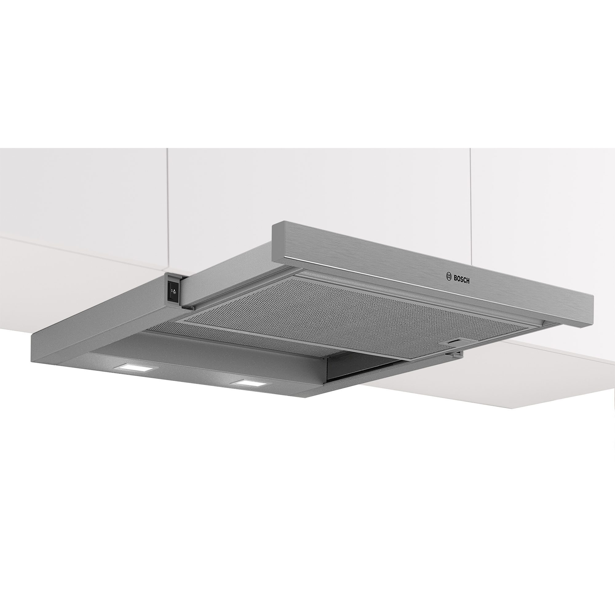 BOSCH Flachschirmhaube DFM064W54 DFM064W54, 60 cm, Abluft- oder Umluftbetrieb, 3 Leistungsstufen, LED-Beleuchtung