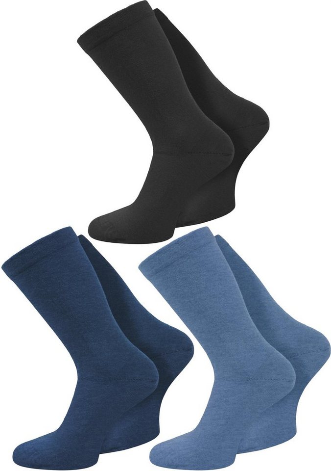 normani Diabetikersocken 6 Paar Gesundheitssocken mit Komfortbund (6 Paar)  ohne einschneidendes Bündchen