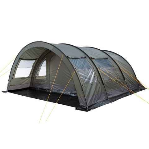 CampFeuer Tunnelzelt Zelt Relax6 für 6 Personen, Oliv/Grau, Tunnelzelt 5000 mm Wassersäule, Personen: 6