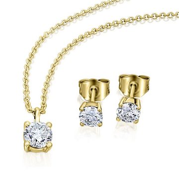 ONE ELEMENT Paar Ohrstecker 0.30 ct Diamant Brillant Ohrringe Ohrstecker aus 585 Gelbgold, Damen Gold Schmuck