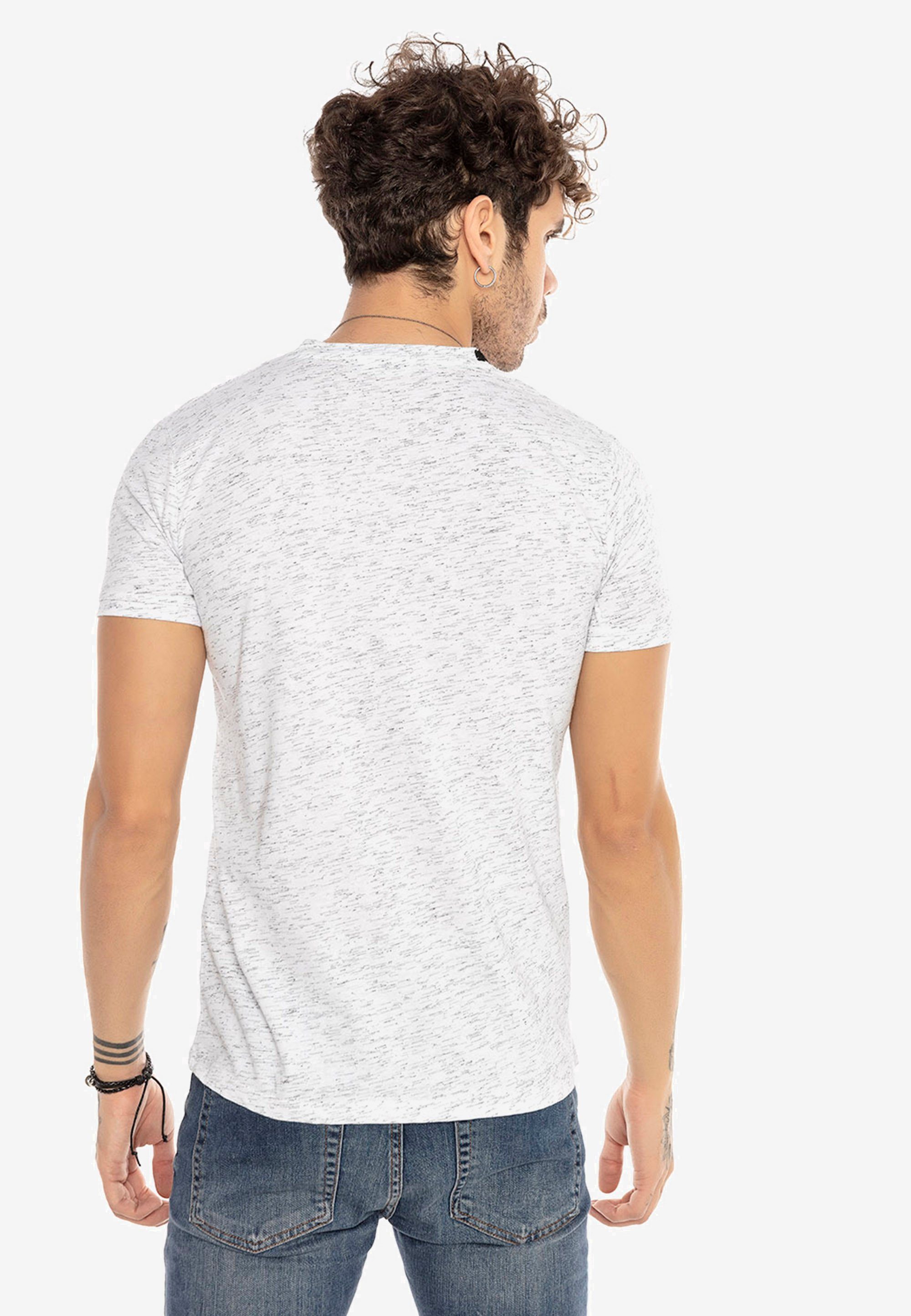 Kontrast-Saum mit Escondido RedBridge weiß T-Shirt