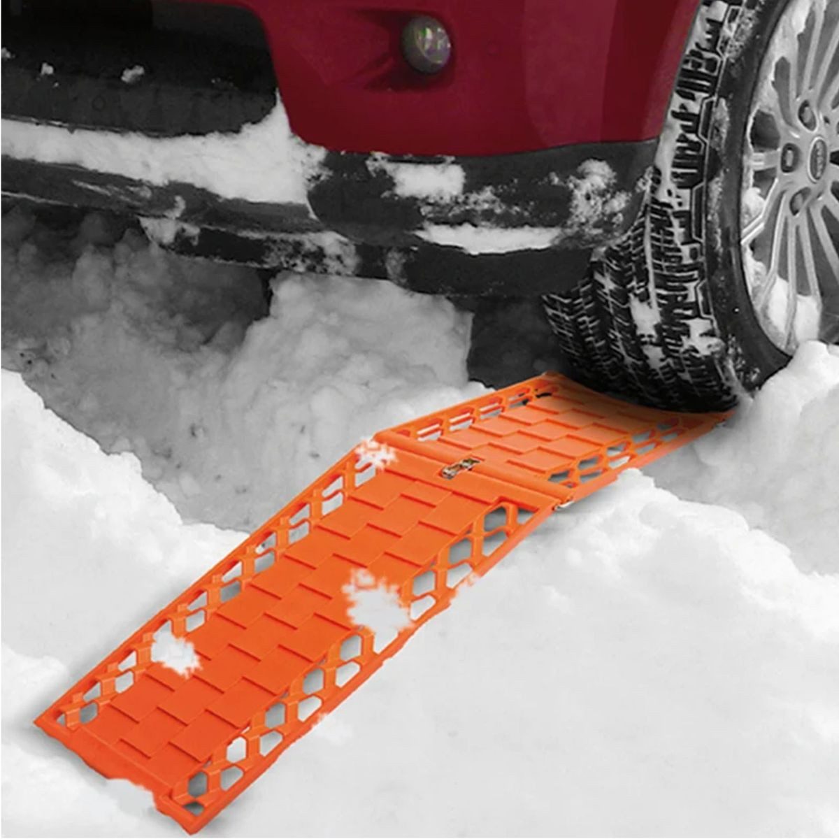 ProPlus Schneeketten Anfahrhilfe (2Stk) 60 x 17,5 cm in Orange Sandblech Schnee & Matsch, (2-tlg), faltbar