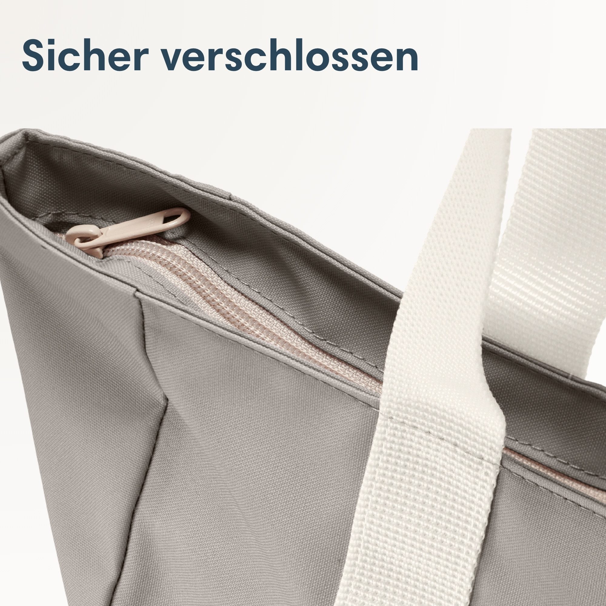 LARKSON Strandtasche Linn Strandtasche mit Reißverschluss (1-tlg), Große Beach Bag für Strand und Urlaub, Wasserabweisend