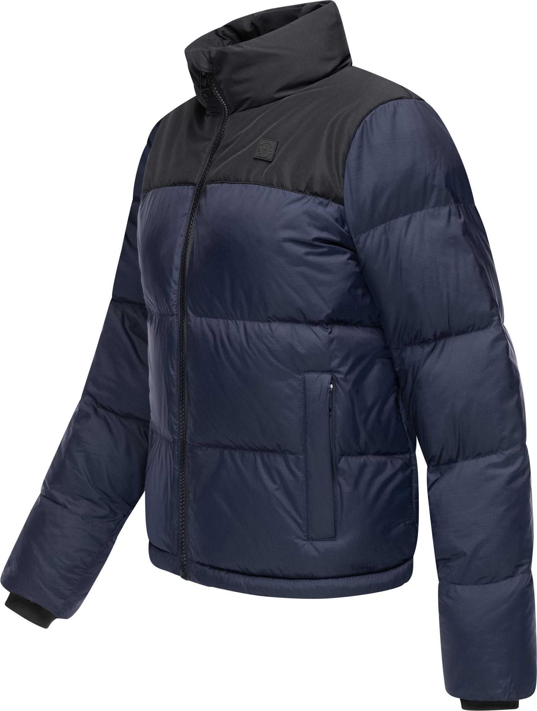 Ragwear Steppjacke Serah stylische Damen Winterjacke im Colourblocking-Design