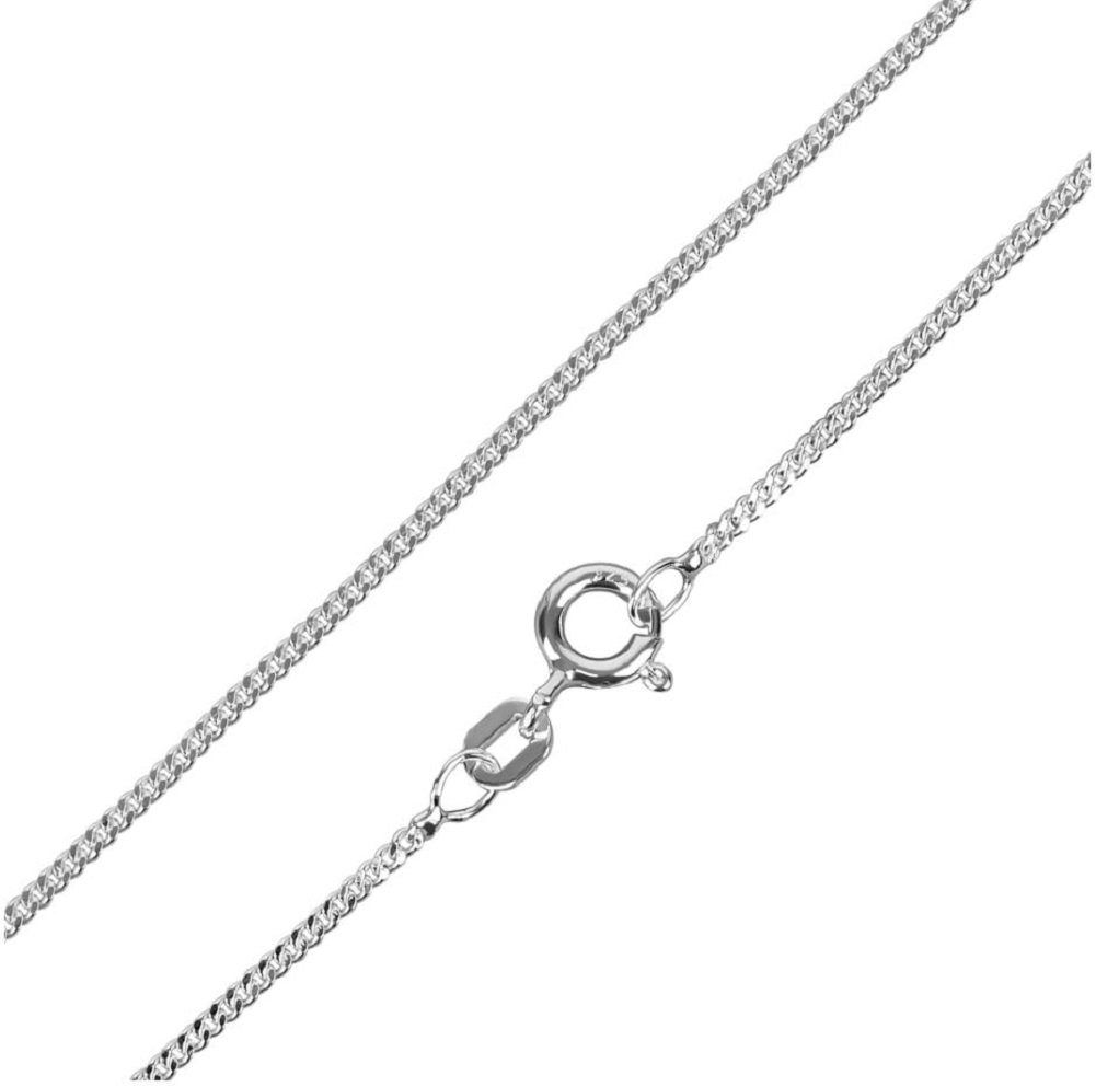 unbespielt Silberkette Halskette 1,4 mm Flachpanzerkette diamantiert 925 Silber 60 cm, Silberschmuck für Damen und Herren