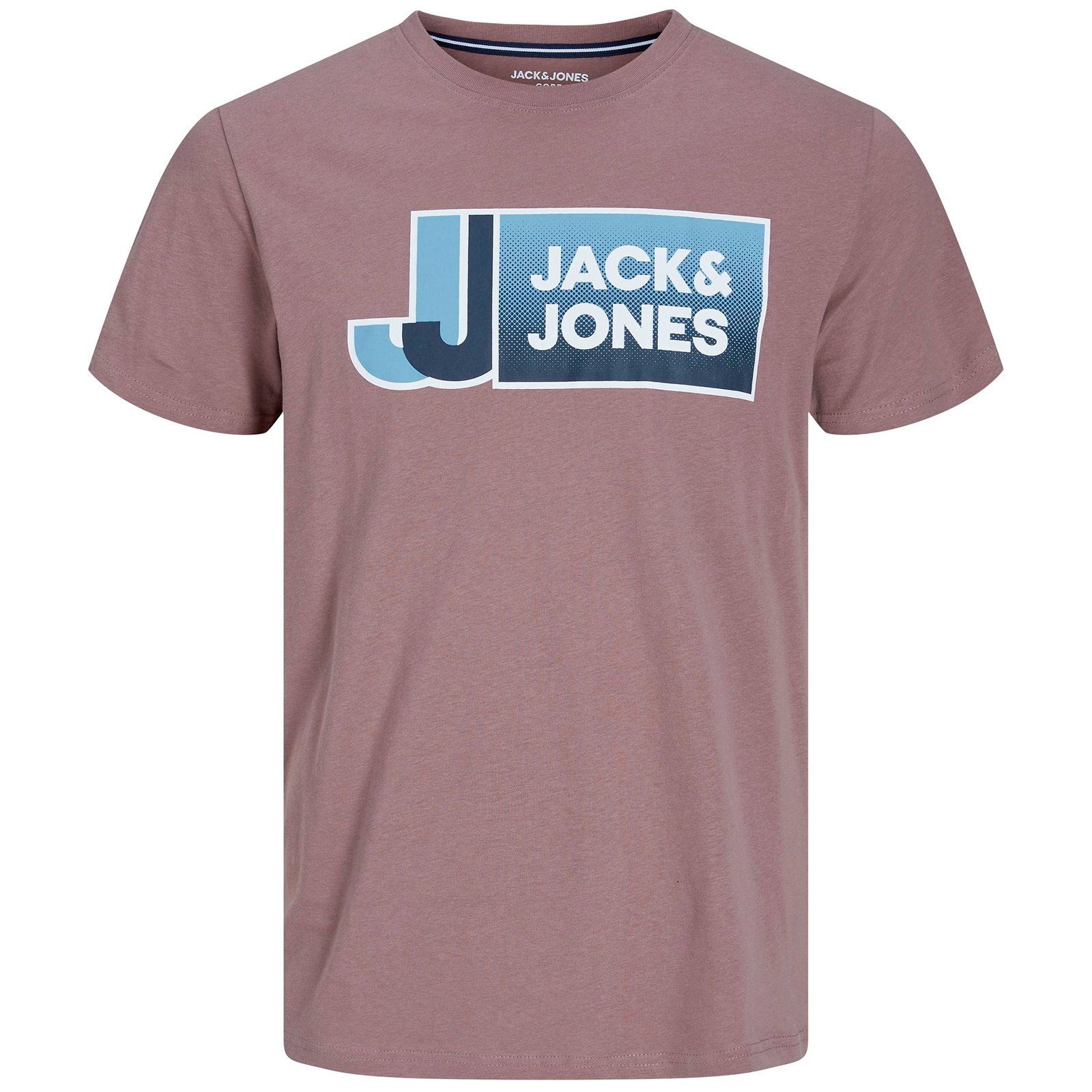 Größen Rundhalsshirt Jack&Jones JCOLOGAN Jones Große mauve T-Shirt Jack Logoprint &