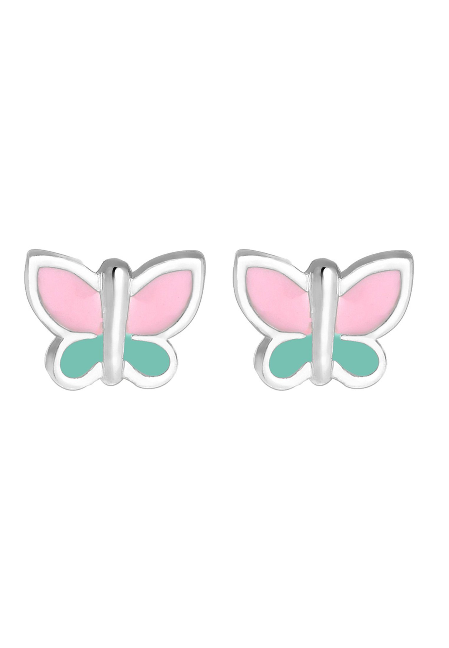 Schmetterling Emaille Paar Kinder Silber, 925 Ohrstecker Elli Schmetterling Pastel