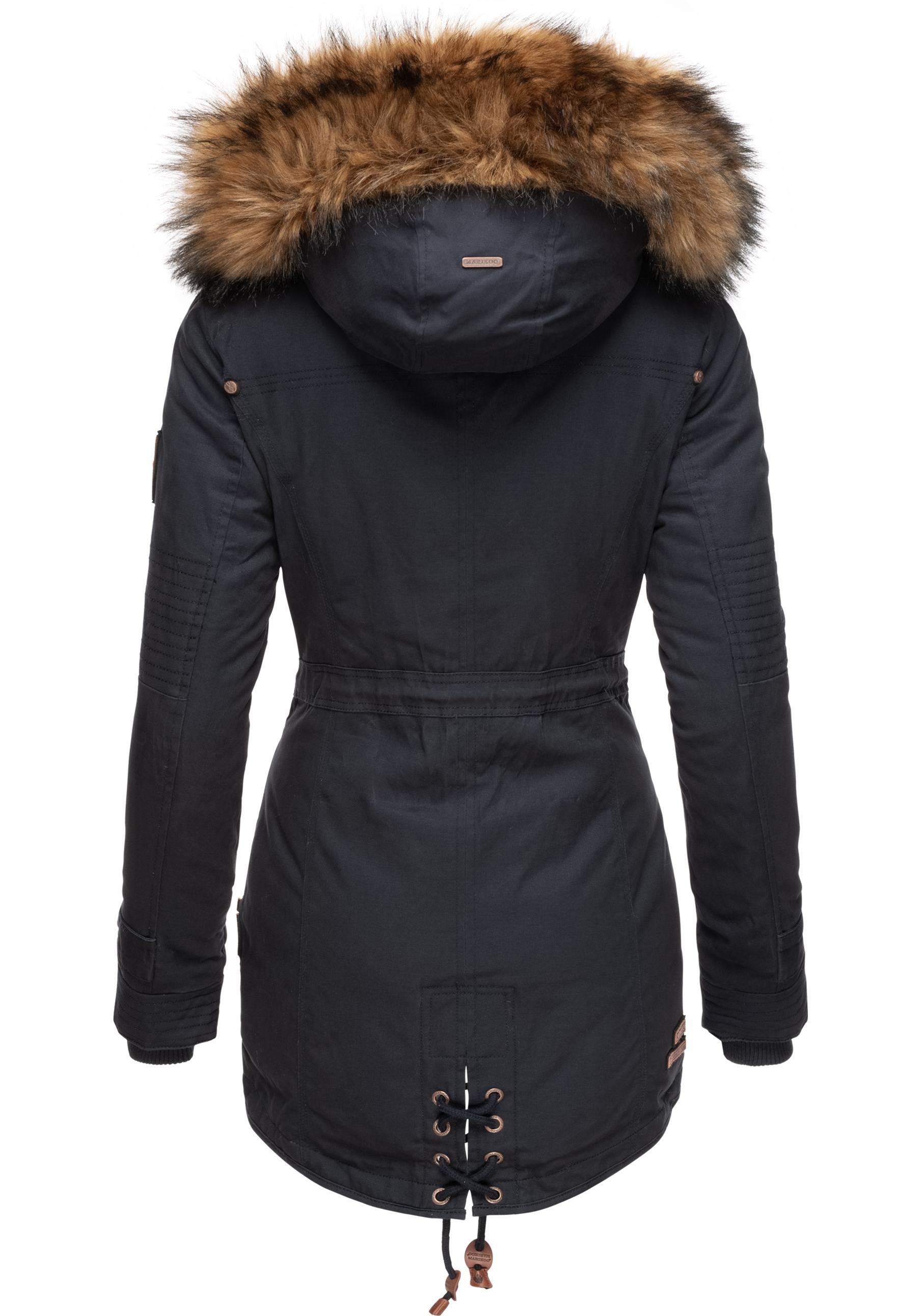 Marikoo Wintermantel La Viva Prc stylischer Winterparka mit abnehmbarem Kunstfell