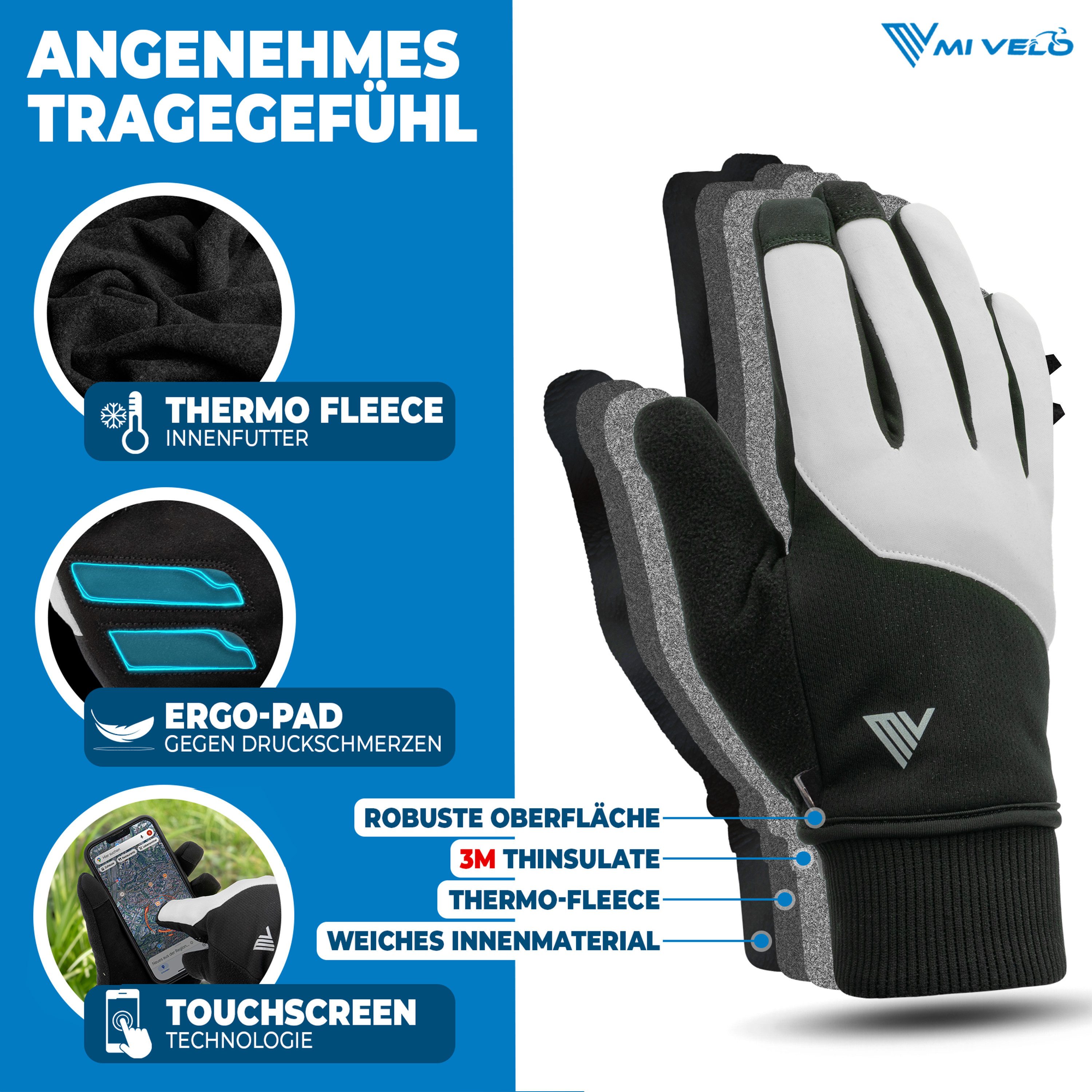 MIVELO Fahrradhandschuhe warme Winterhandschuhe Handschuhe Winter mit Thermo-Fleece wasserfest 3M-Thinsulate – Bild 2 von 5