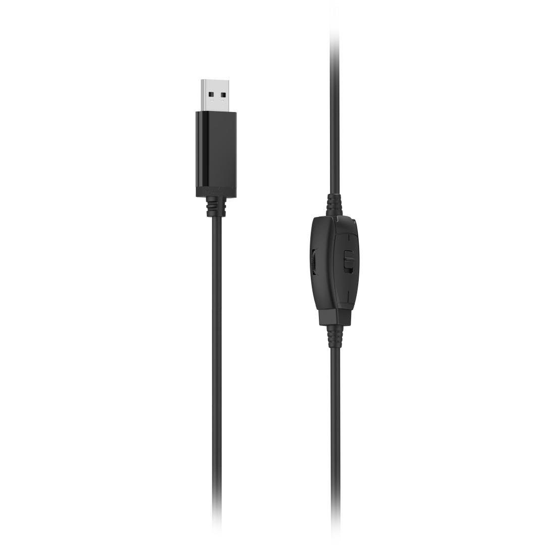 Hama PC-Office-Headset "HS-USB250 V2", Stereo, Schwarz, USB-Headset PC-Headset (Kompatible Betriebssysteme: Windows 11/110/8/7)
