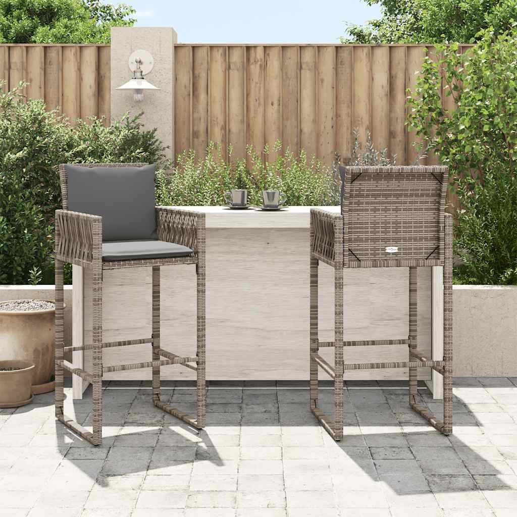 vidaXL Gartenstuhl Garten-Barhocker 2 Stk. Grau günstig online kaufen