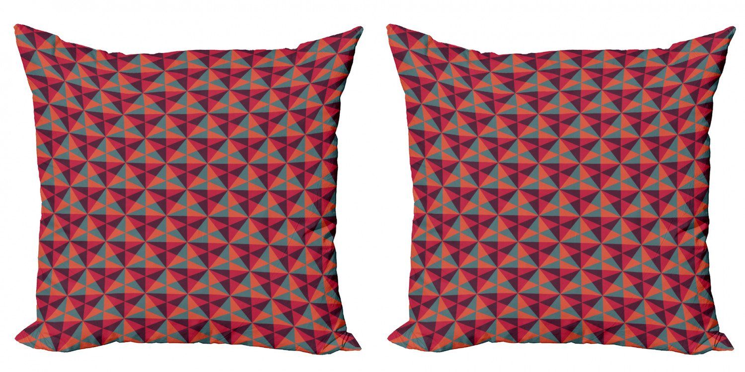 Doppelseitiger Mosaik Digitaldruck, Abakuhaus Modern Triangles Stück), (2 Geometrisch Kissenbezüge Accent