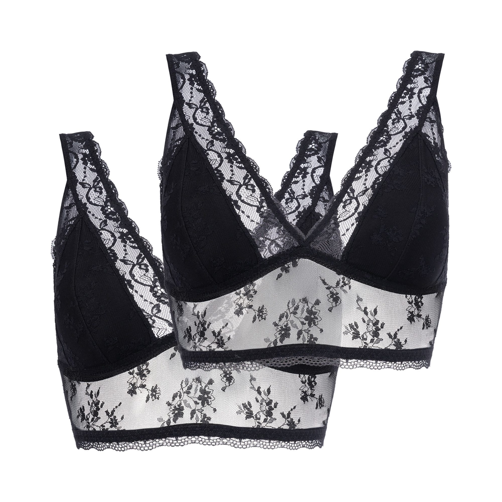 Dorina Bralette Lana Essential Lace (2er Pack) mit Spitze, bequem, weich, breite Träger, leicht transparent