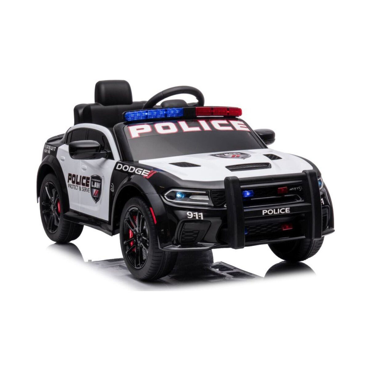 Wisam Elektro-Kinderauto Elektro Auto Batterieauto Auto Dodge Charger Police Weiß und
