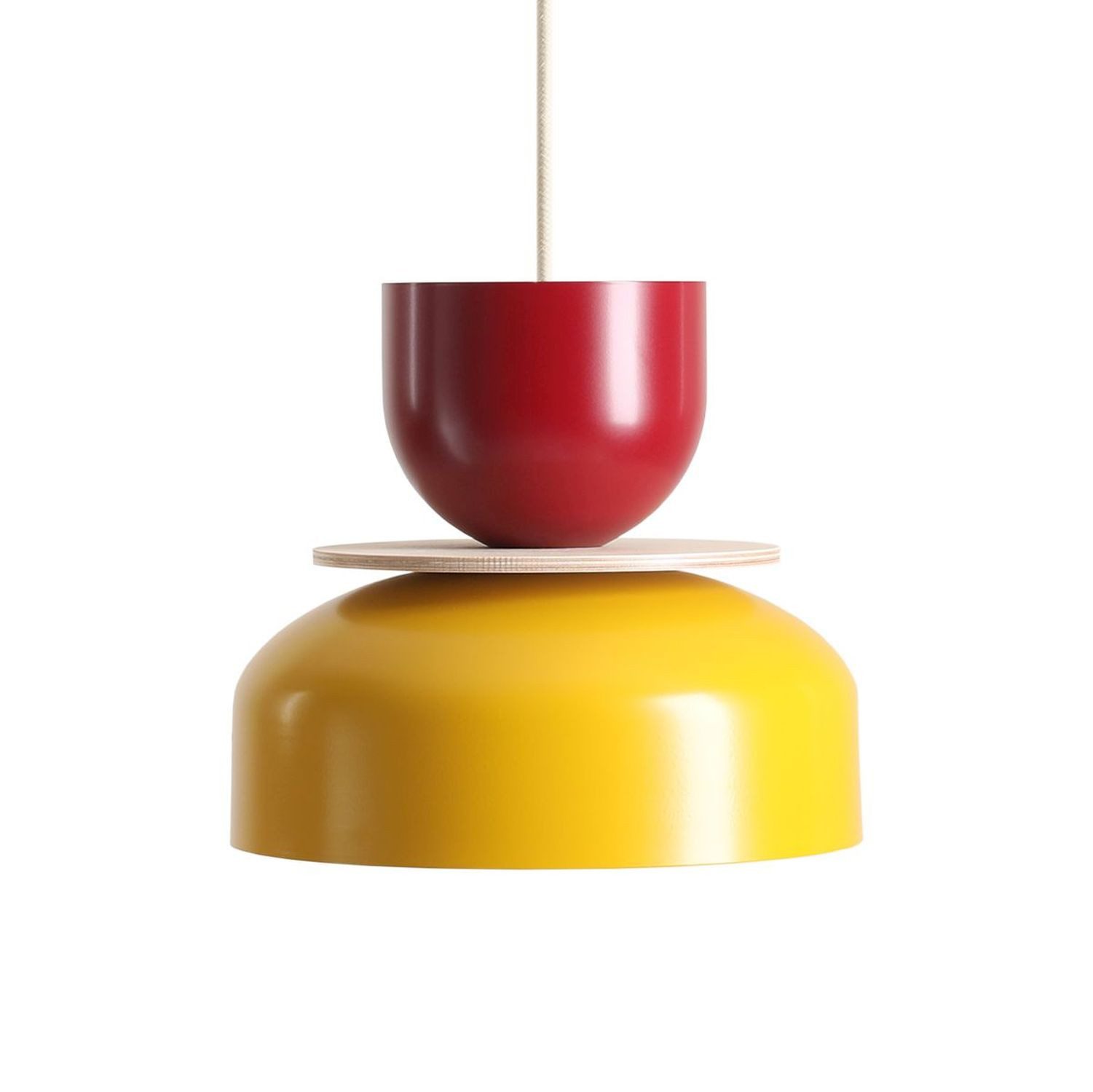 Licht-Erlebnisse Pendelleuchte RIMO, ohne Leuchtmittel, Metall H: max. 230 cm D: 30 cm Rot Senfgelb E27 rund Modern