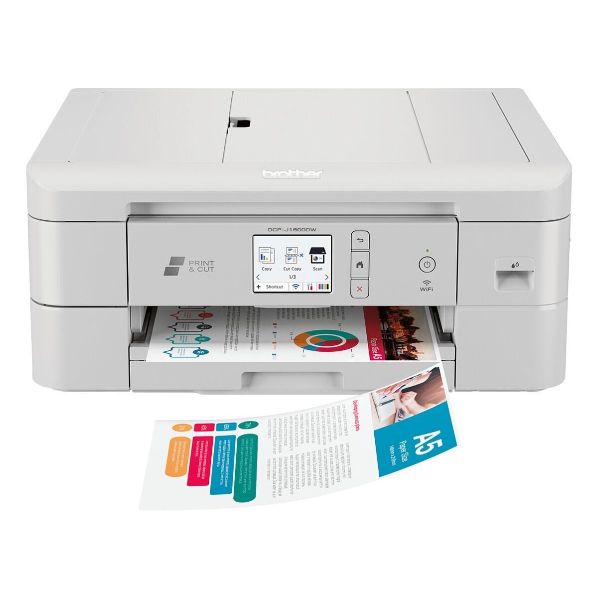 Brother DCPJ1800DW Multifunktionsdrucker, (3-in-1, LAN / WLAN, A4)
