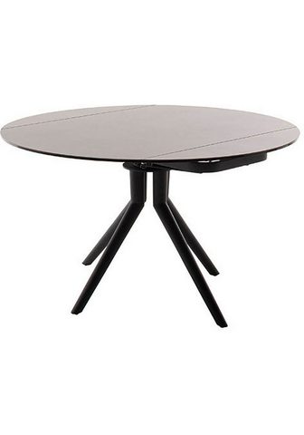 MCA furniture Valgomojo stalas RUBIKON Stalas 90-135 cm (Einzelstück) Keramik metalas Längsseitenauszug išskleidžiamas 13 mm