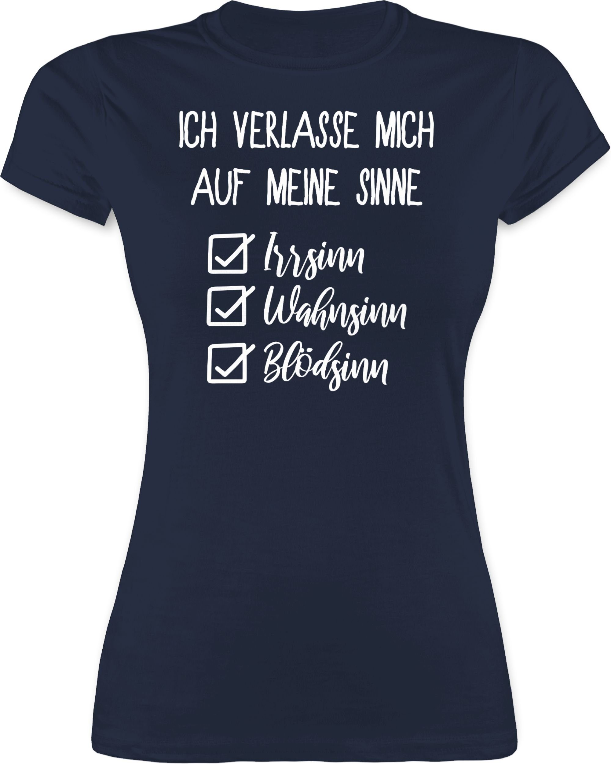 Shirtracer TShirt »Ich verlasse mich auf meine Sinne Checkliste