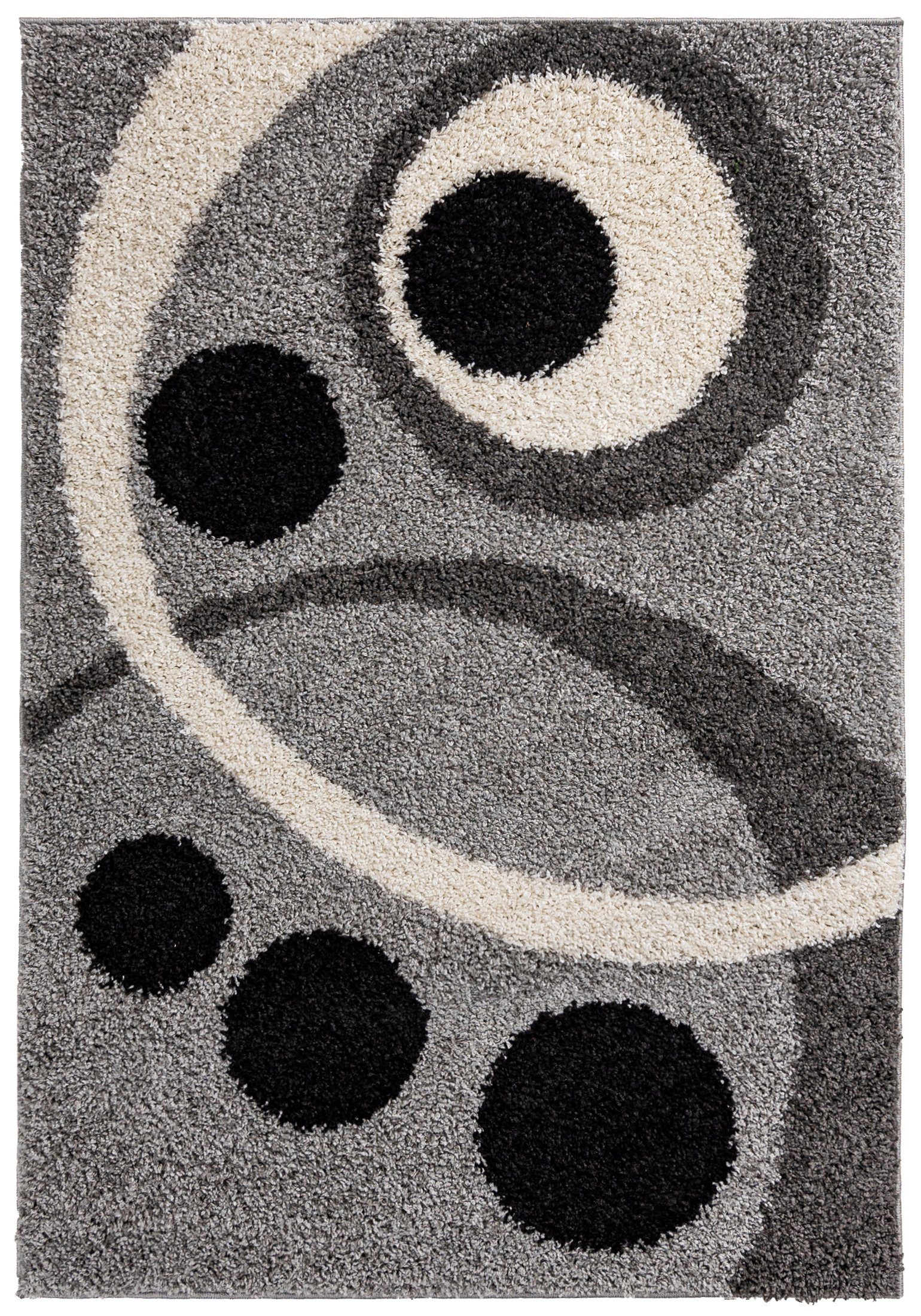 Mazovia Hochflor-Teppich Hochflor Shaggy Teppich für Wohnzimmer - Höhe 30 mm Grau, 60 x 100 cm, Pflegeleicht, Geometrische, Langflor, Rechteckig, Weich