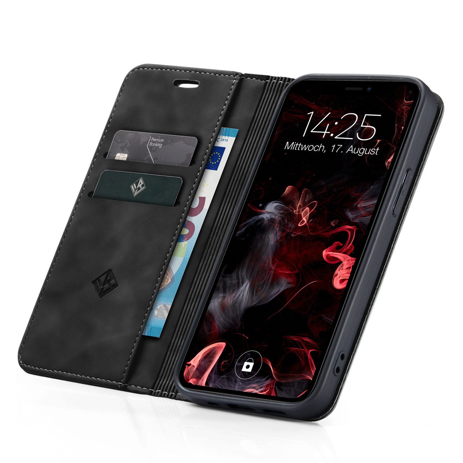 Tec-Expert Handyhülle Tasche Hülle für Apple iPhone 11 6.1 Zoll, 6.1, Cover Klapphülle Case mit Kartenfach Fliphülle aufstellbar – Bild 5 von 5