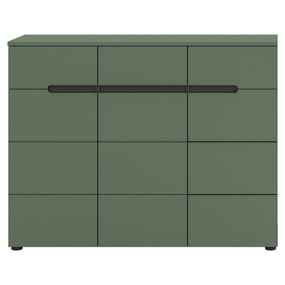 Lomadox Schuhschrank CORTANA-158 120 cm breit, Grün & Grau