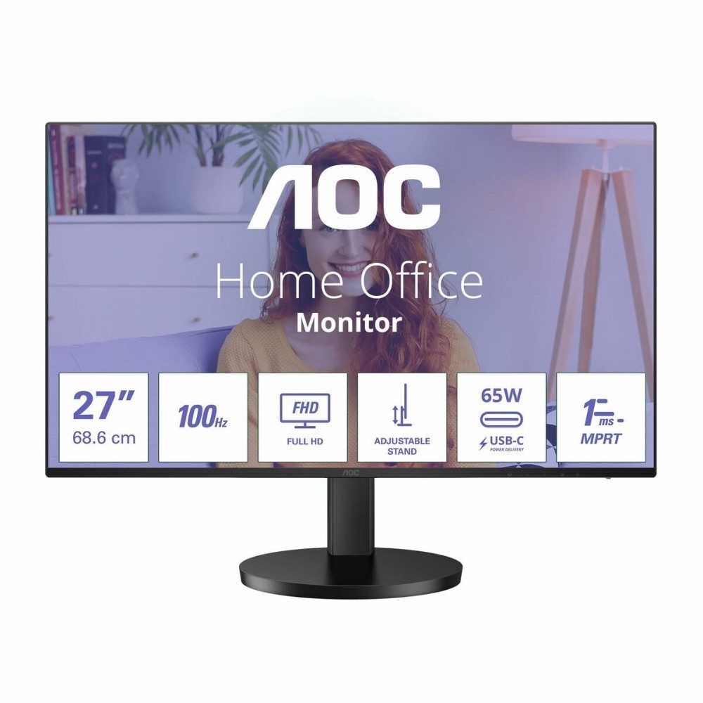 AOC AOC 27B3CF2 27 Zoll FHD IPS Monitor TFT-Monitor (1920 x 1080 px, FHD, IPS, 65W Power Delivery für einfache Stromversorgung)