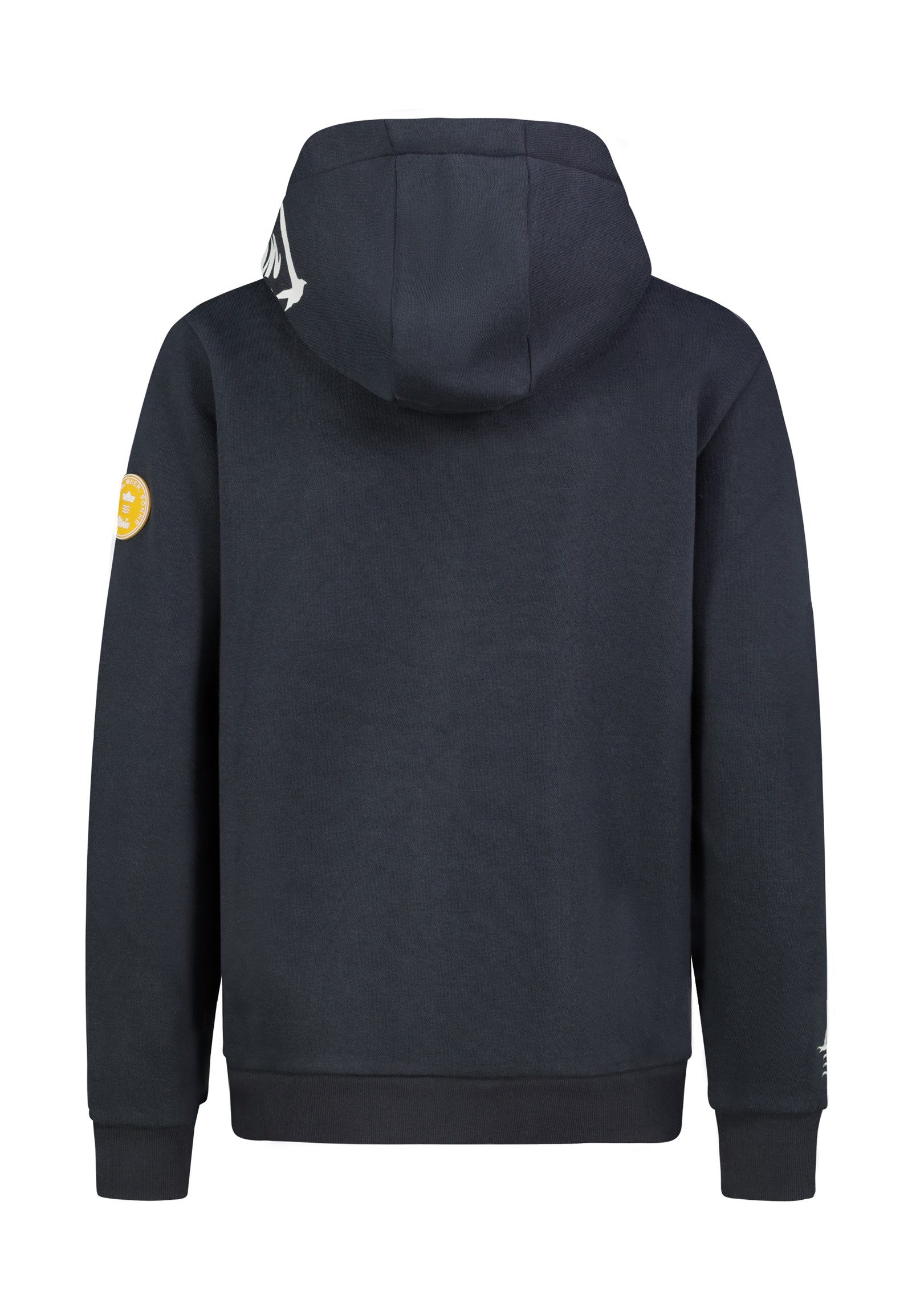 Eight2Nine Kapuzensweatjacke Damen Zipperjacke mit Küstenbackprint Hoodie, Kapuzenpullover, Zipperjacke mit Kägurutasche, mit Kapuze