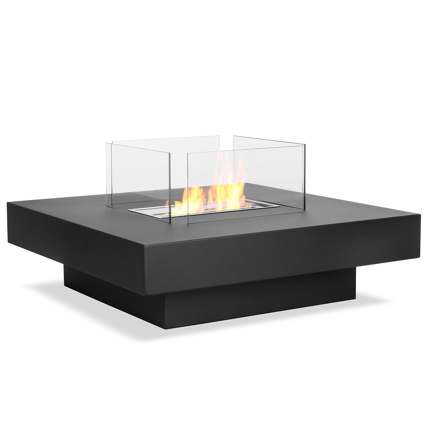 Moritz Dekokamin Standkamin 35 x 70 x 70 cm, Ethanolbrenner Glasfeuer Terrassenfeuer Kamin