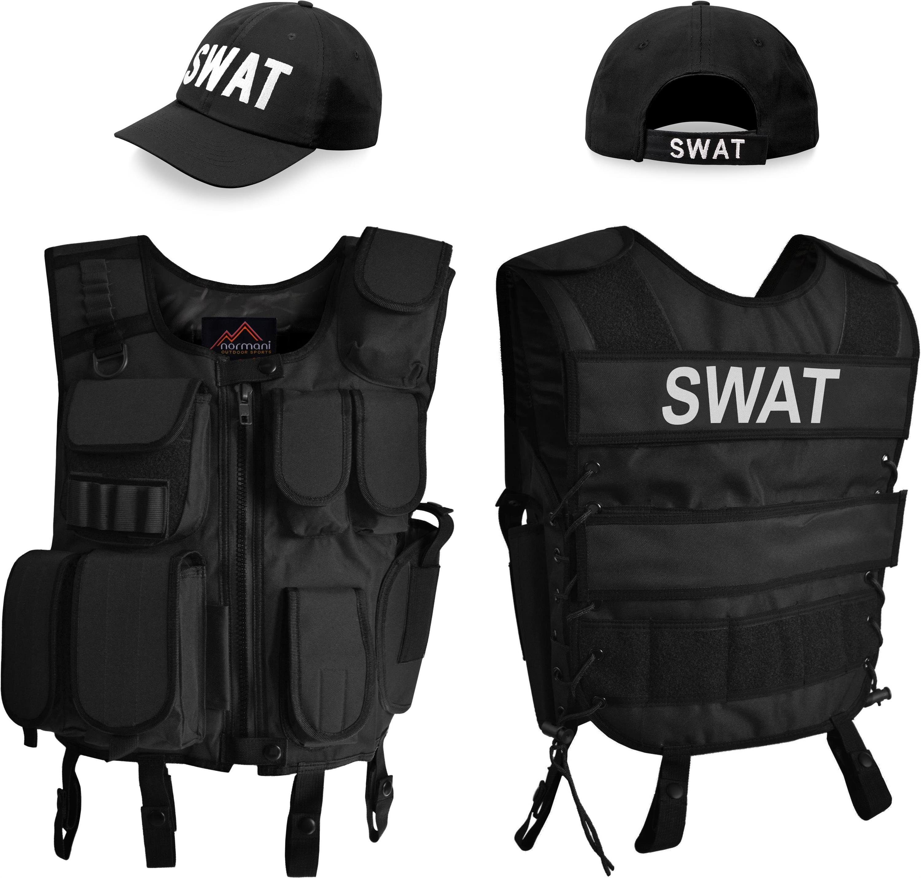 Polizei-Kostüm Kostüm bestehend aus Weste, Patch und Cap