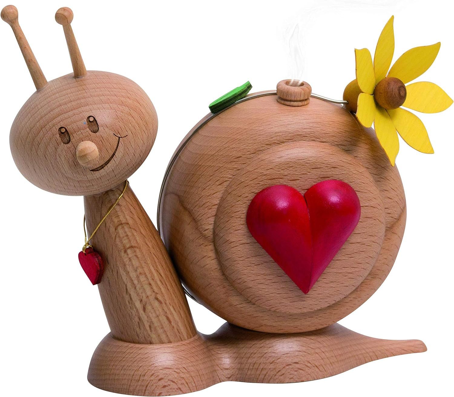 Kuhnert Räucherhaus Kuhnert Rauchschnecke Sunny, Herzschnecke, 37104, Made in Germany, Made in Germany, Erzgebirgische Holzkunst