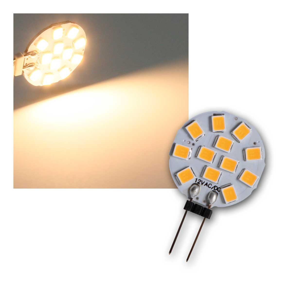 Kanlux LED-Leuchtmittel G4 LED Leuchtmittel warmweiß 165lm 1,2W/12V AC/DC, warmweiß