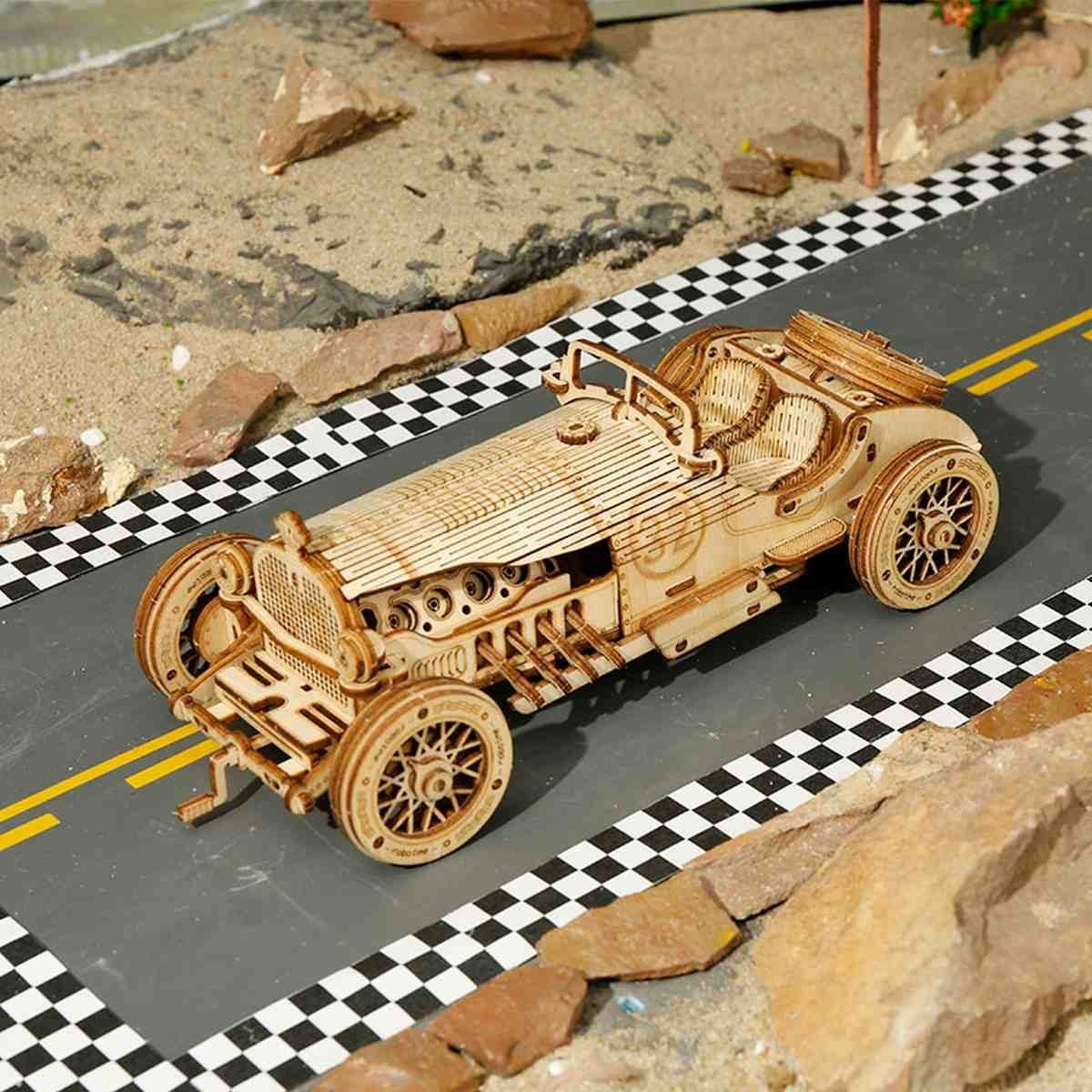 3D-Holzpuzzle Modellbausatz Teile 220 Robotime Grand-Prix-Auto ROKR MC401