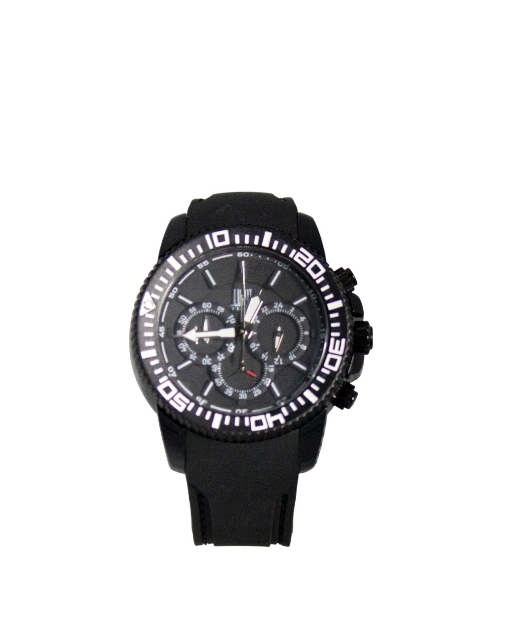 Chronograph Armbanduhr Herren Aluminium Silikonband Schwarz L135BLK