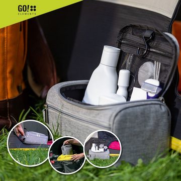 GO!elements Kulturbeutel Smart Bag, Kulturtasche zum Aufhängen Herren & Damen Kosmetiktasche Männer Frauen für Koffer & Handgepäck Waschtasche Reise-Tasche