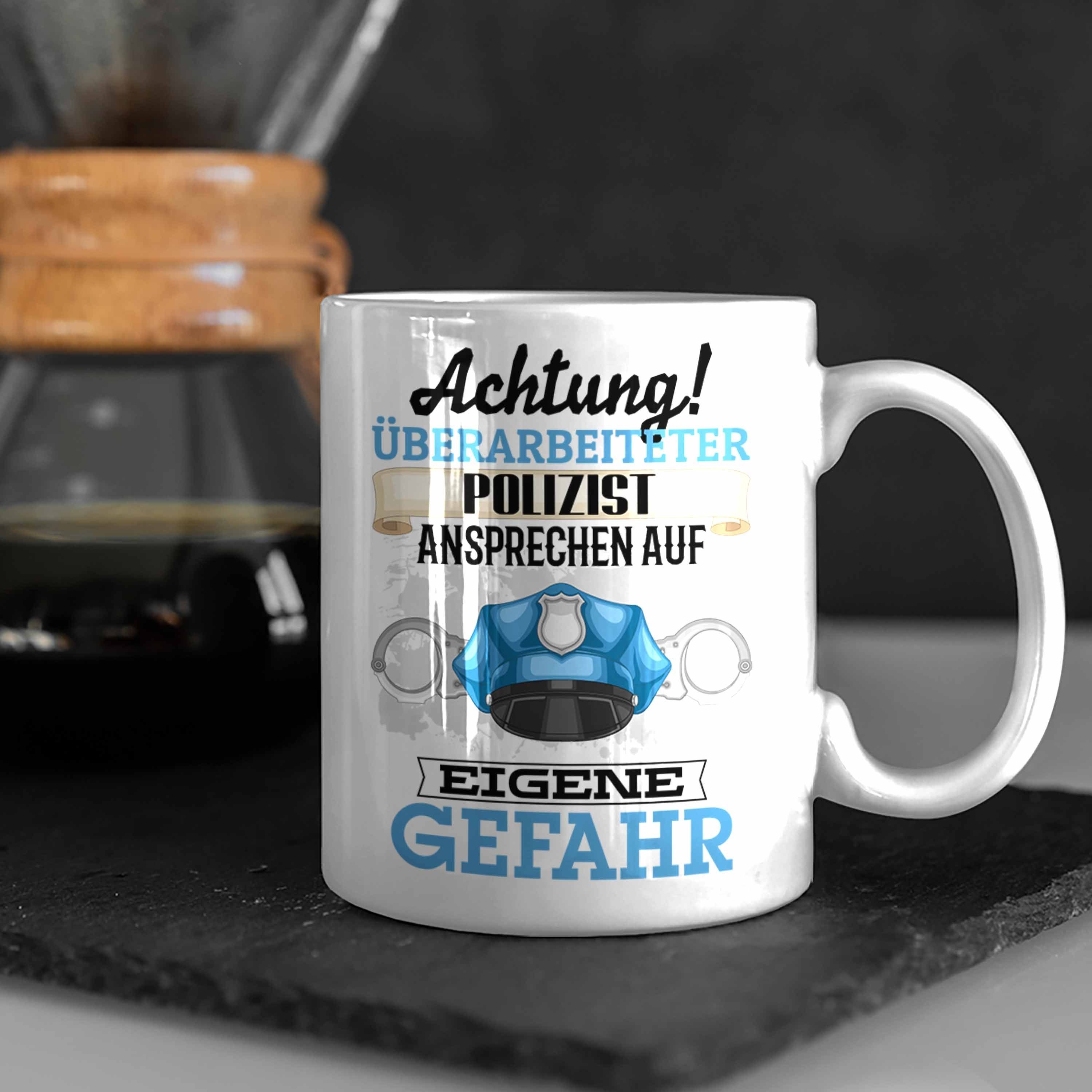 Trendation Tasse Polizist Tasse Geschenk Kaffeebecher Geschenkidee Lustiger Weiss Spruch für