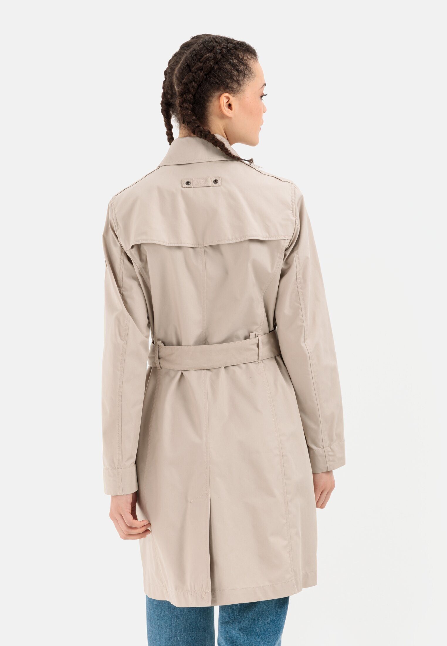 camel active Trenchcoat aus einem Baumwollmix Langarm (1-tlg)