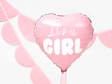 partydeco Luftballon, Folienballon Herz / It's a girl 45cm rosa