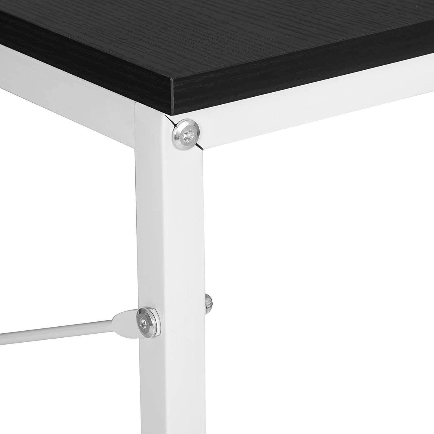 Woltu Schreibtisch (1-St), PC aus Stahl, und cm Tisch ca.120x60x70 Holz schwarz