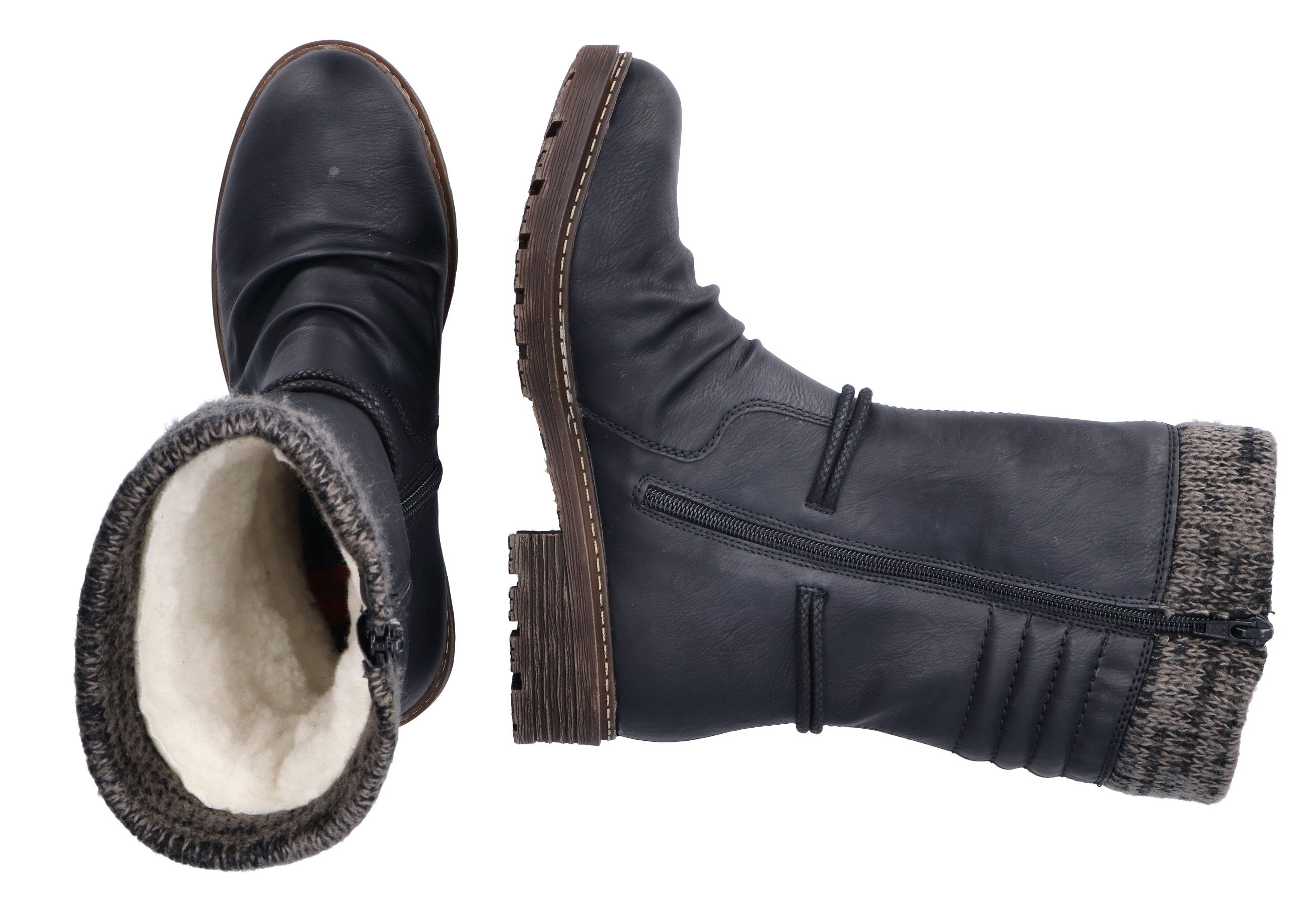 Rieker Winterstiefel Winterboots, Blockabsatz, TEX-Membran, mit gestricktem Schaftrand